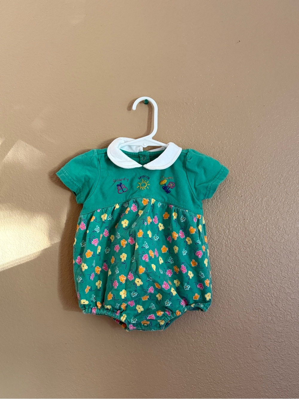 Vintage Gymboree Rainbow Tag Floral Smocked Bubble Romper